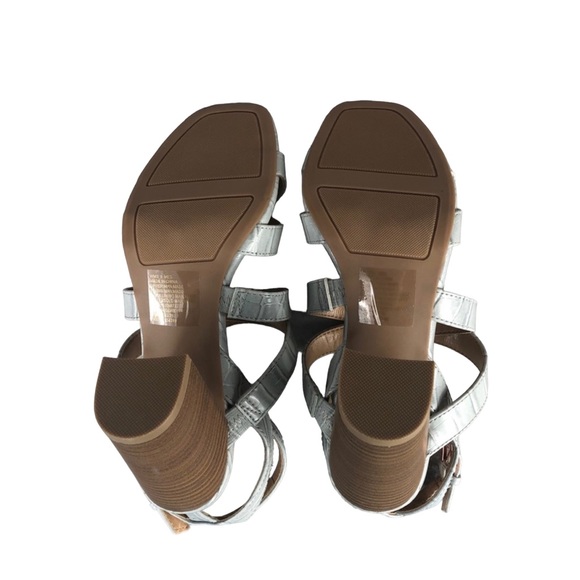 LC LAUREN CONRAD ROOIBOS Gray Croco High Heel Strappy Sandals - Picture 8 of 11